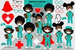 African american kids Nurse, doctor, pandemic clipart Product Image 1
