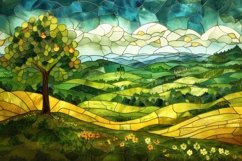 Stained Glass Nature Background Wallpaper Product Image 1