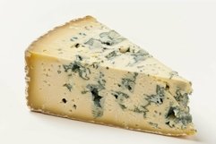 Wedge of blue cheese on white background Product Image 1