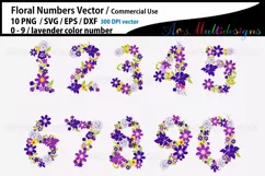 Floral Number SVG / Lavender Floral numbers Product Image 1