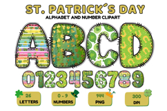 ST PATRICK Alphabet PNG Clipart, St Patrick letters doodle Product Image 1