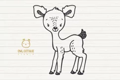 Baby Deer with Flowers Crown Svg , Favn Cut File Product Image 3