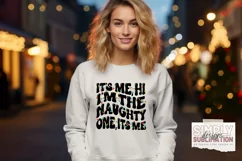 Naughty One Matching Christmas T-Shirts Sublimation Png Product Image 2