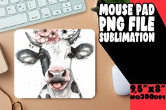 Joyful Cow Watercolor Mouse Pad,Farmhouse PNG Product Image 1