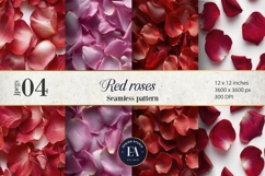 Rose Petals Pattern digital papers - Rose Flower Pattern Product Image 1