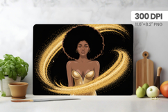 Afro Girl/Woman Melanin braided hair Cutting Board PNG Desig Product Image 1