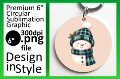 Lovely Round Design for Keychains , Snowman Product Image 1