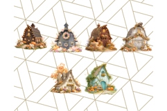 Fall Barn Clipart PNG With Pumpkins and Flowers, Autumn Png Product Image 2