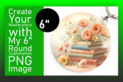 Elegant Circle PNG Keychain Design , Books Product Image 1