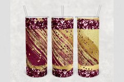 Gold Burgundy Glitter Brush Strokes 20oz tumbler sublimation Product Image 1