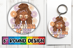Blissful Keychain Circle PNG Style, Praying Woman Product Image 1