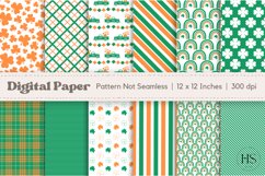 12 St Patrick&#039;s Day Digital Paper, Irish Clover Pattern Product Image 1