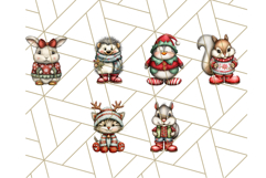 Christmas Animal Clipart, Festive Animals in Holiday Outfits Product Image 2