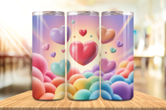 Valentine’s Day 3D Puff Hearts Tumbler Wrap PNG Big Bundle Product Image 2