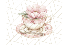 Pastel Tea Clip Art PNG with Sweets and Floral Accents Png Product Image 2