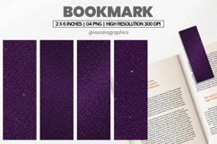 Dark Purple Glitter Bookmarks PNG, Bookmark Sublimation Product Image 1