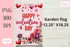 Happy Valentines day garden flag sublimation PNG Product Image 2