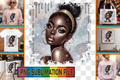 Elegant TOTE BAG Designs PNG, Afro Girl Product Image 1