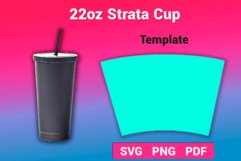 22oz Strata Black Cup tumbler template sublimation svg Product Image 1