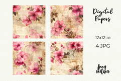 Love Letter Valentine Digital Paper Kit Rococo Patterns Product Image 2