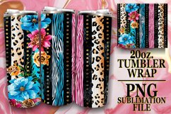 Stylish 3D Leopard Flower Tumbler Wrap Patterns Product Image 1