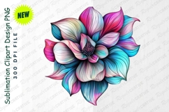 Vibrant Floral Illustration With Pink Blue And Clipart Product Image 1