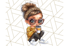 Sassy Mom Coffee PNG Clipart, Messy Bun Mom Life PNGs Product Image 2