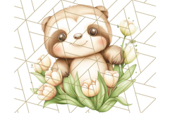 Cute Animals with Tulips PNG, Spring Flower Clipart Download Product Image 2