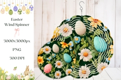 Easter Eggs Wind Spinner, Floral Easter Wind Spinner Design Product Image 1