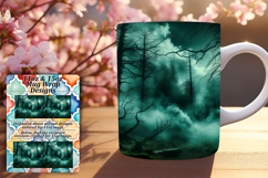Dreamy 15oz Mug Wrap Png Design , Horror Halloween Product Image 1