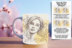 Gift 11oz Mug Wrap Png Artwork , Beauty Woman Product Image 1
