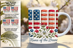 Chic 11oz Mug Wrap Png Template , Patriotic Product Image 1