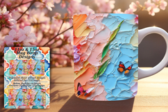 STUNNING 15oz PNG Mug Wrap Design , 3D Flower Product Image 1