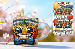 Customized 15oz Mug Wrap Png Design , Cute Pumpkin Product Image 1