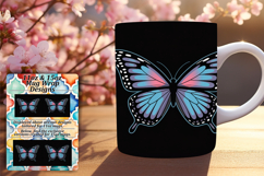 Warm 11oz Mug Wrap Png Artwork , Butterfly Product Image 1