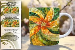 Glittery Mosaic Floral Mug Wrap Sublimation 11oz 15oz Product Image 1