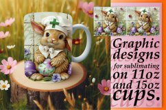 Cheerful Springtime Bunny Mug Sublimation 15oz Product Image 1