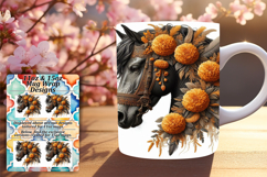 Lovely 11oz Mug Wrap Png Template , Horse Product Image 1
