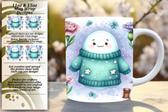 GORGEOUS PNG Mug Wrap Design 15oz , Cute Ghost Product Image 1