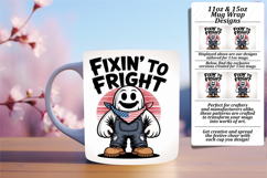 Trendy 11oz Mug Wrap Png Artwork , Funny Ghost Product Image 1