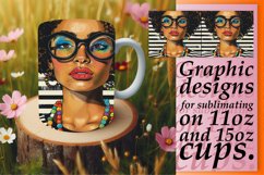 Striped Splendor: Elegant Portrait Mug Wrap,11oz/15oz Product Image 1