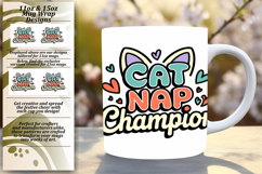 Whimsical 11oz Mug Wrap Png Design , Cat Quote Product Image 1