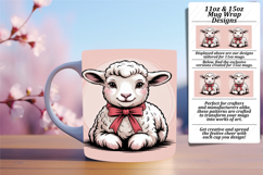 Lovely 15oz Mug Wrap Png Design , Valenines Animals Product Image 1