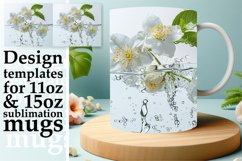 Oceanic Tranquility: Floral Water Design Mug Wrap Product Image 1