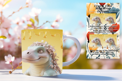 Creative 11oz Mug Wrap Png Template , Cute Dino Product Image 1