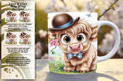 Dynamic 11oz Mug Wrap Png Template , Cute Cow Product Image 1