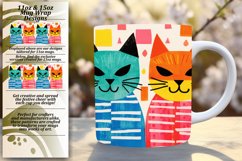 Vibrant Cat Canvas: Colorful Mug Sublimation Product Image 1