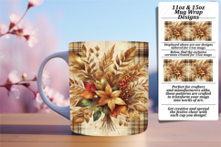 Stunning 11oz Mug Wrap Png Artwork , Autumn Flower Product Image 1