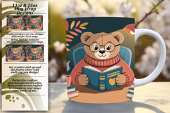 Bold 11oz Mug Wrap Png Artwork , Cute Bear Product Image 1