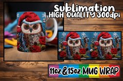 Festive Owl Wrap 11oz 15oz Mug Christmas Embroidery Product Image 1